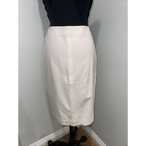 T Tahari Womens White Veranda Straight Jersey Skirt Size Large